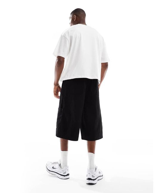 Pantaloncini Taglio Lungo Cargo Neri di ASOS in White da Uomo