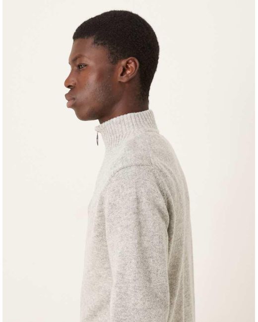 Barbour Natural Essential Lambswool Half Zip Knitted Jumper for men