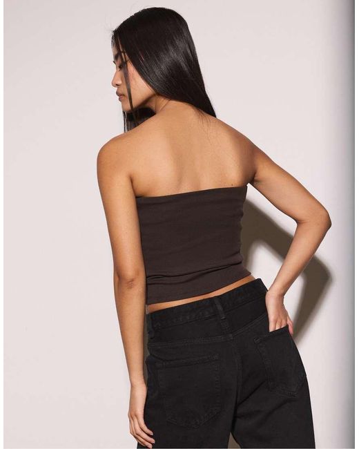 Stradivarius Black Basic Bandeau Top
