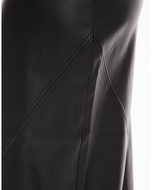 Falda midi negra minimalista TOPSHOP de color White