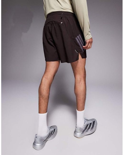 Adidas Originals Gray Adidas Running Adi365 Shorts With Reflective 3 Stripes for men