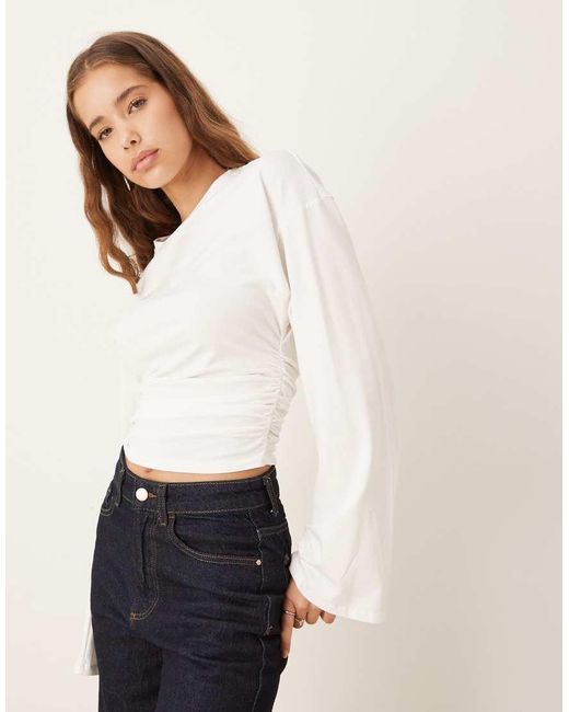 Gina Tricot White Wide Sleeve Top