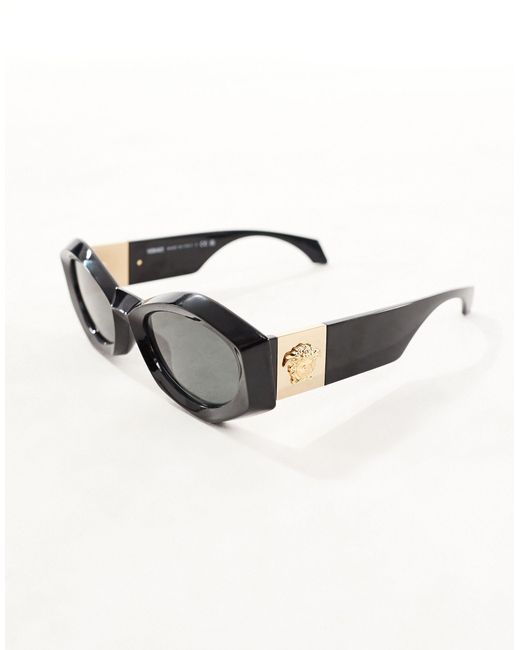 Versace Brown – sechseckige, schmale sonnenbrille