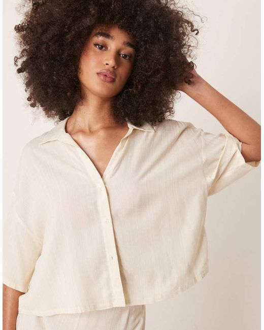 Calvin Klein Natural Shirt And Short Pyjama Set