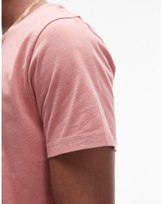 Camiseta Topman de hombre de color Pink