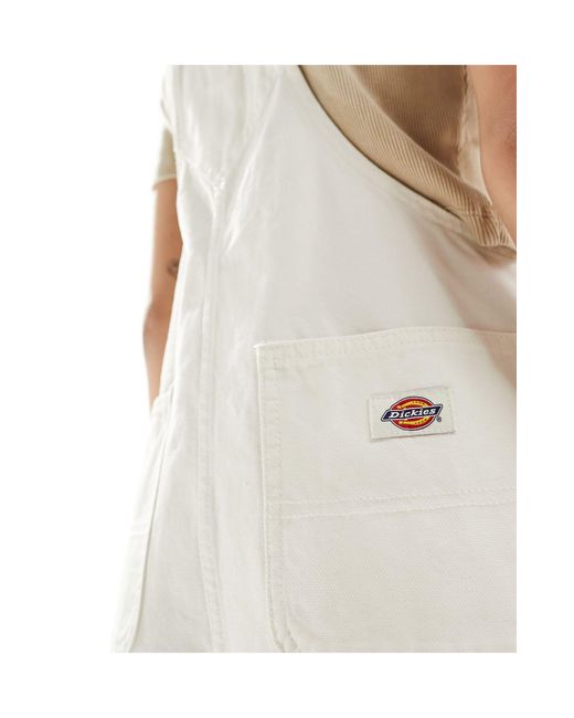 Dickies White Duck Canvas Short Dungarees