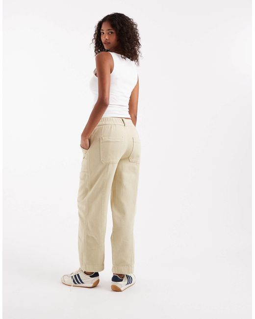 ASOS Natural – gewaschene barrel-leg-hose