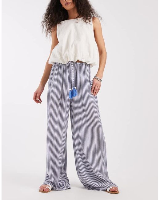 Aray Purple Beach Trouser With Tassle