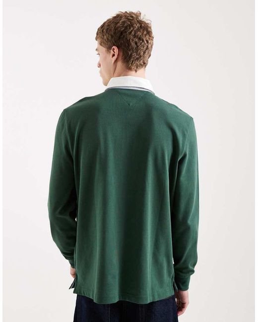 Tommy Hilfiger Green Relaxed Fit Essential Rugby Shirt for men