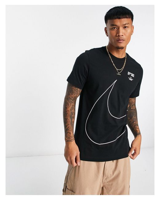 visdom granske indgang Nike Swoosh T-shirt in Black for Men | Lyst