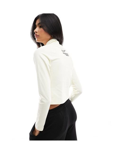 Veste zippée côtelé à petit logo virgule - voile Nike en coloris White