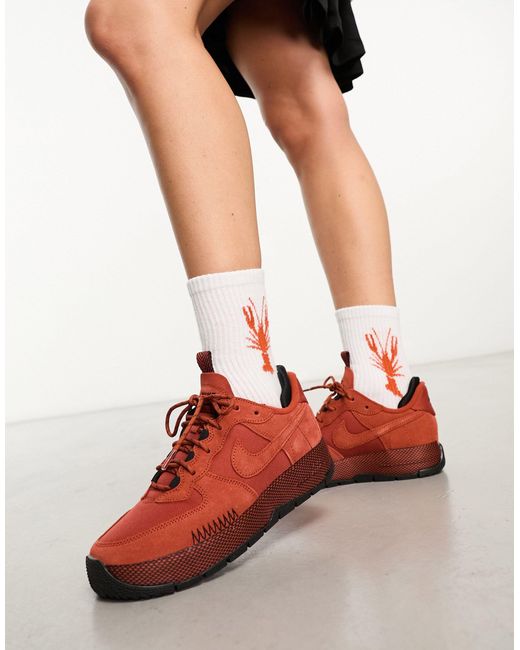 Nike Red Air Force 1 Wild Unisex Trainers