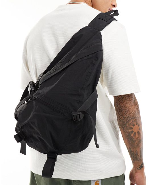 Grand sac à dos à une bretelle ASOS pour homme en coloris Black