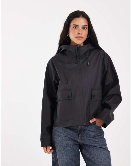 ONLY Blue Hooded Rain Jacket