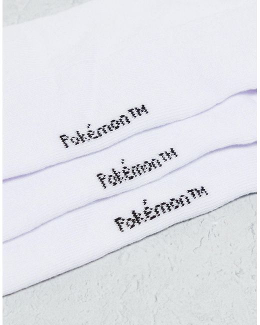 ASOS White 3 Pack Triple Character Pokémon Sock for men