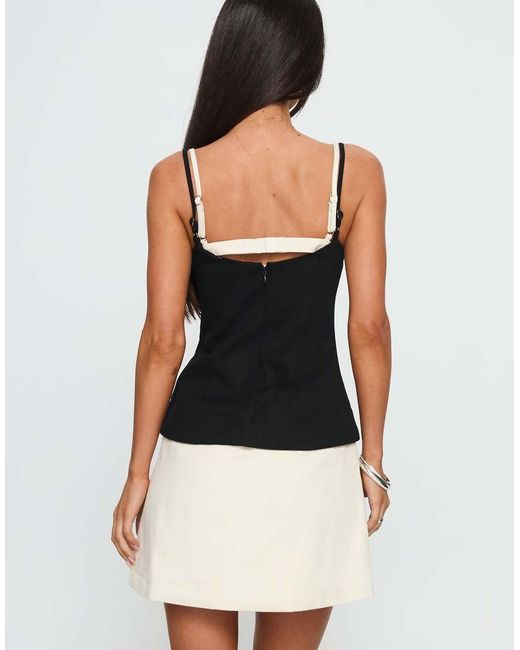 Princess Polly Black Mariselle Overlay Detail Peplum Mini Dress