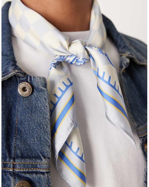 Prohibited Blue Rush Checkered Scarf for men