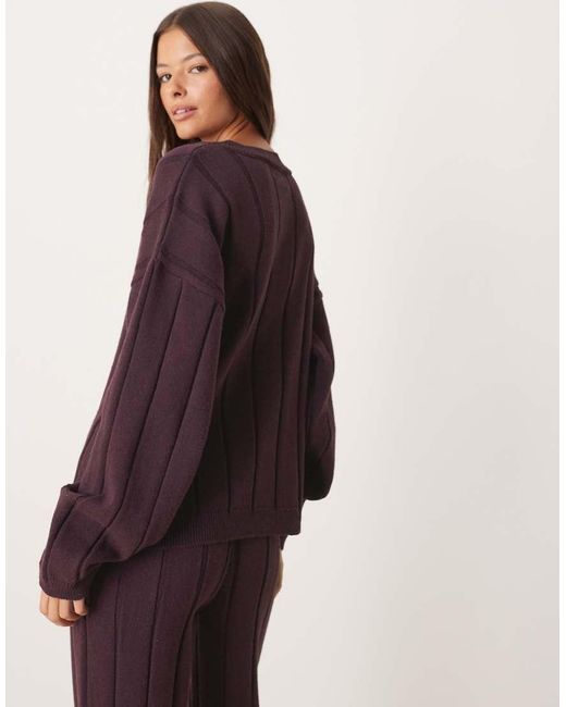 ASOS Purple Knitted Cotton Cardigan Co-ord