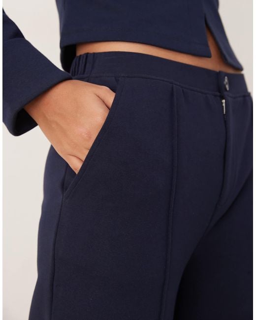 ASOS Blue Interlock Turnback Hem Sweatpants