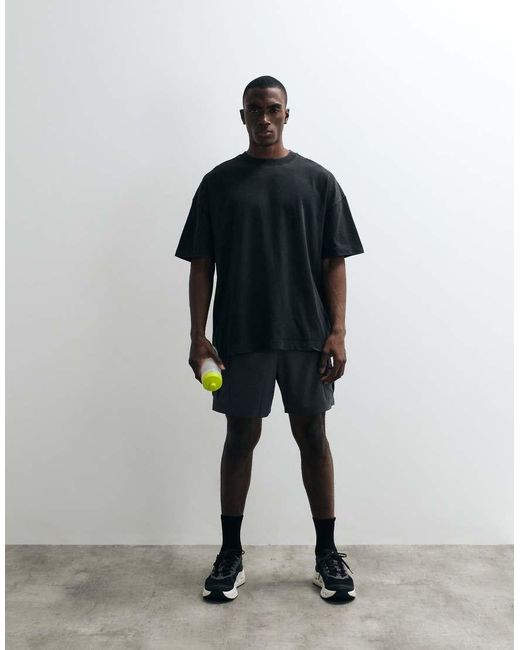 4505 Black Icon Heavyweight Cotton Oversized T-shirt With Quick Dry Finish for men