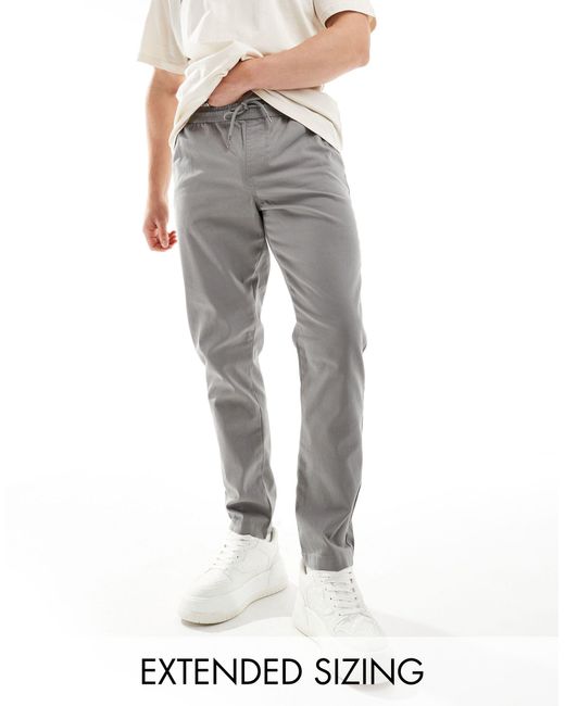 Pantalon ajusté à enfiler ASOS pour homme en coloris Gray