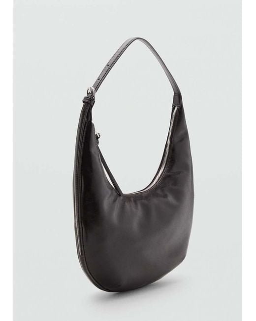 Mango Black Half Moon Shoulder Bag