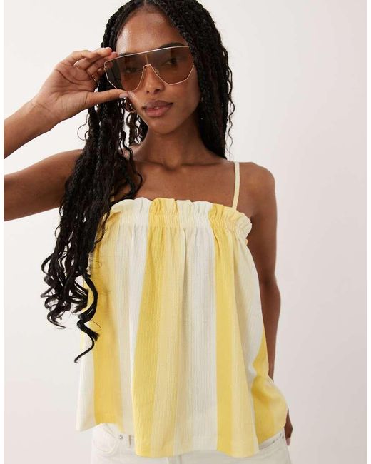 ASOS Yellow Co-Ord Shirred Detail Relaxed Cami Top