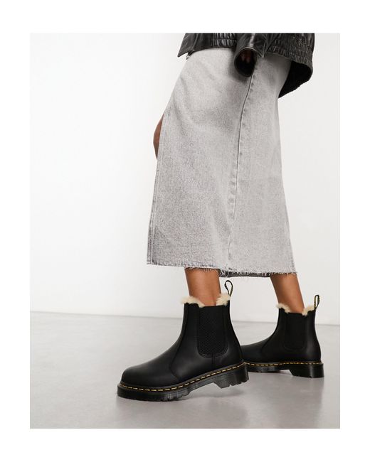 Tan leonore fur lined chelsea deals boots