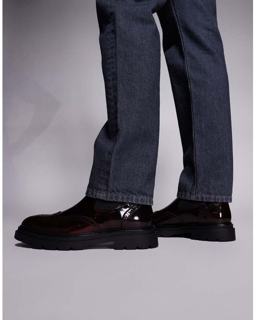 Steve Madden Blue Stancie Chelsea Boots With Brogue Detail for men