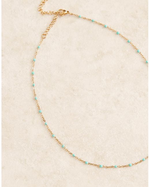 Collier chaîne style pointillé à perles en acier inoxydable résistant à l'eau ASOS en coloris Brown
