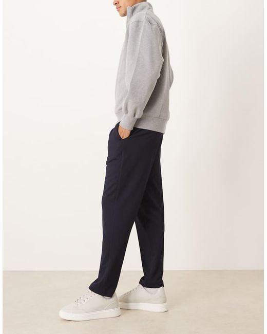 ASOS Blue Tailored Tapered Fit Trousers for men
