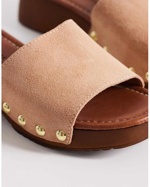 Schuh Natural Verity Studded Heeled Clogs