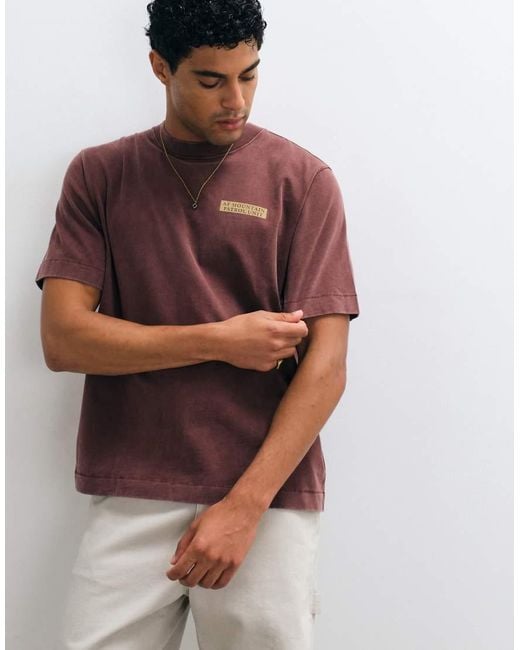 Abercrombie & Fitch Red Mountain Back Graphic Heavyweight T-shirt for men