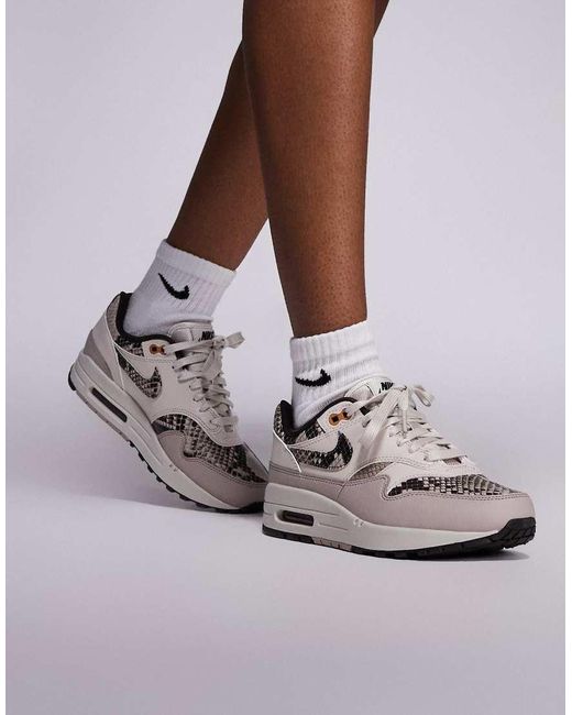 Nike Natural Air Max 1'87 Snakeskin Trainers
