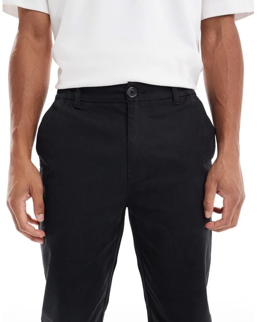 Threadbare Black Straight Fit Trouser for men