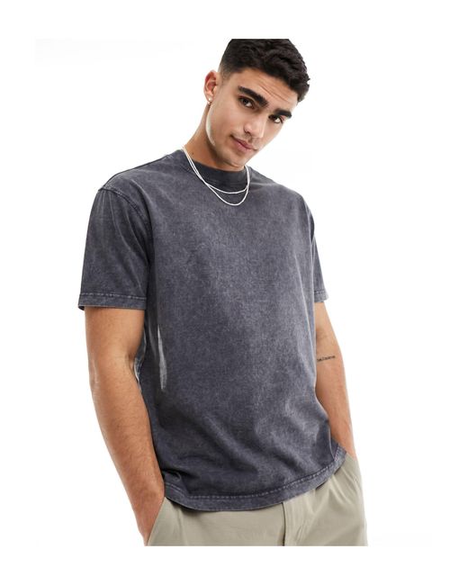 T-shirt oversize épais - foncé délavé Another Influence pour homme en coloris Gray