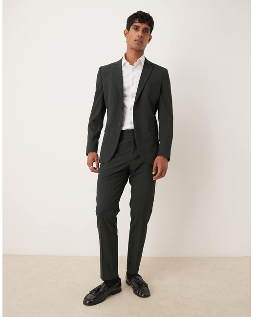 Pantaloni Da Abito Slim Scuro di SELECTED in Black da Uomo