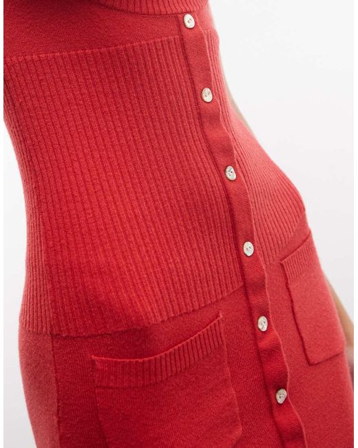 Frankie's Bikinis Red X Jennie Kim Open Knitted Mini Dress
