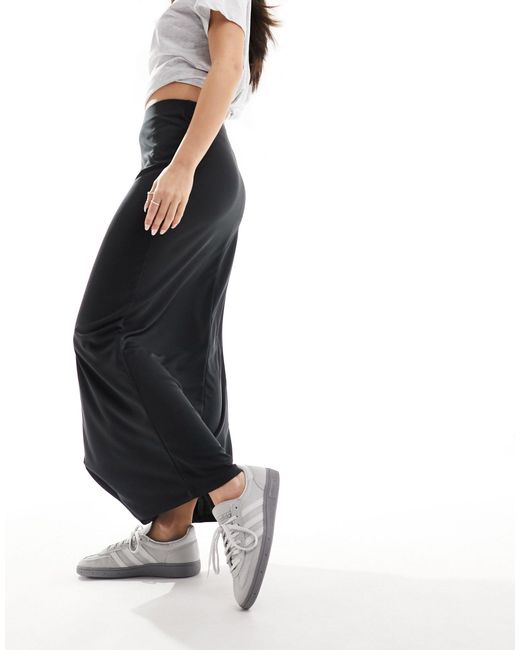 Monki Black Super Soft Maxi Skirt