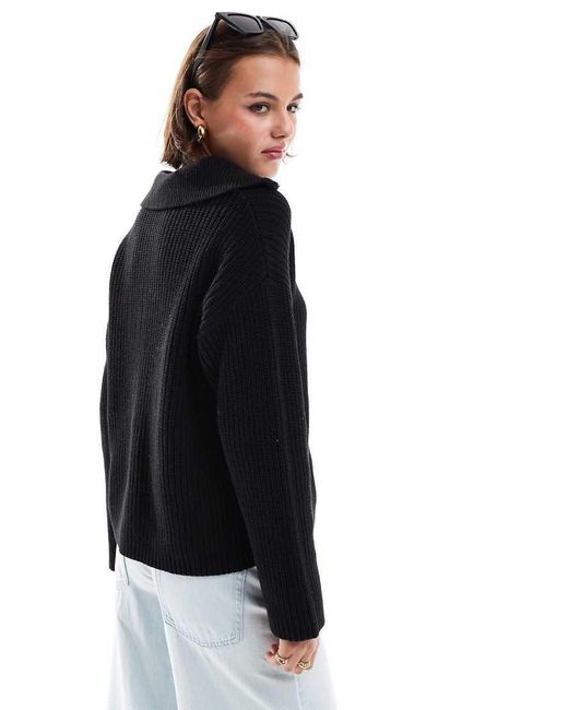 SELECTED Black Half Zip Jumper