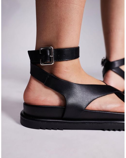 River Island White Strappy Flat Sandal