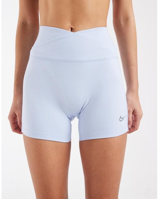 Nike Blue Nike One Training Dri-fit Wrap Waist 5 Inch Shorts