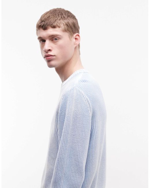Weekday Blue Ribbed Jumper for men