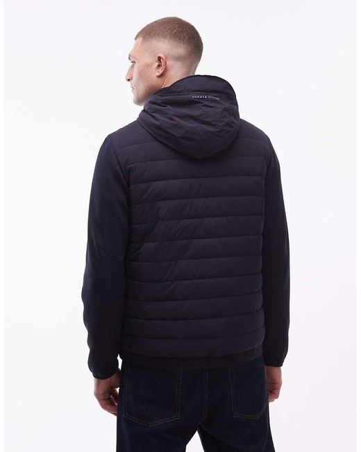 Tommy Hilfiger Blue Performance Padded Jacket With Hood for men