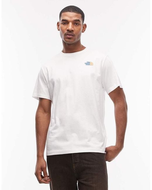 The North Face White Bubble Logo Backprint T-Shirt for men