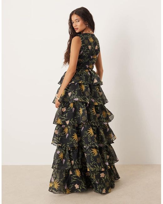 True Decadence Black Tiered Maxi Dress