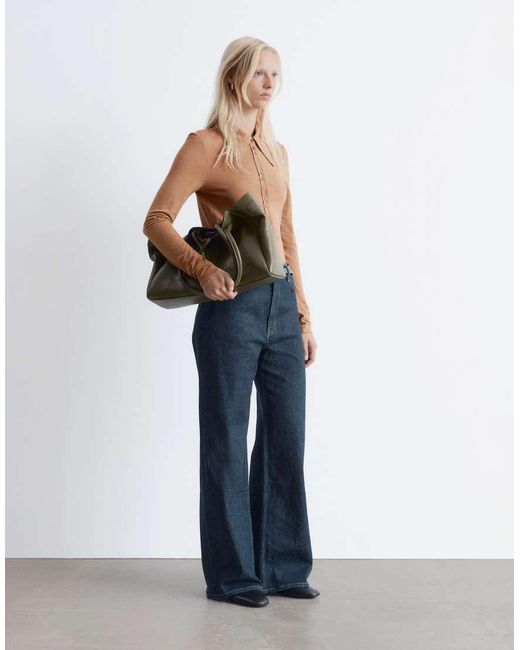 & Other Stories Blue Mid Rise Wide Leg Jeans