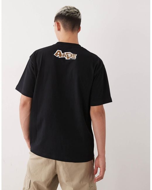 Aape By A Bathing Ape Black Aape By A Bathing Ape Boxy T-shirt for men