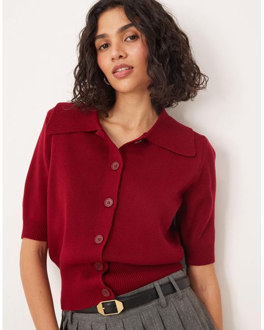 Gilet structuré en maille avec col polo ASOS en coloris Red