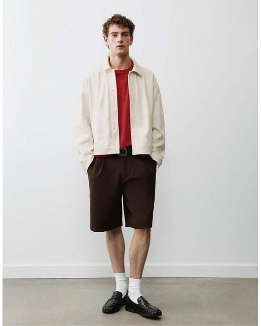 Pull&Bear White Trucker Jacket for men